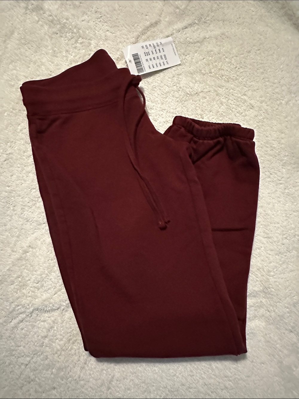 Burgundy Sweatpants with Drawstring Waist